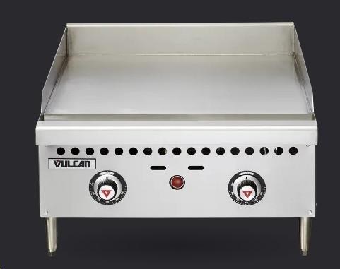 Vulcan Griddle, countertop, gas, 24" W x 20-1/2" D cooking surface 2 burners 50,000 BTU