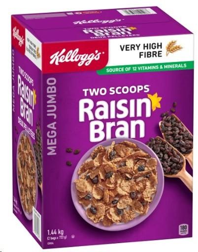 Kelloggâ€™s Two Scoops Raisin Bran Cereal - 1.44kg - (10106)