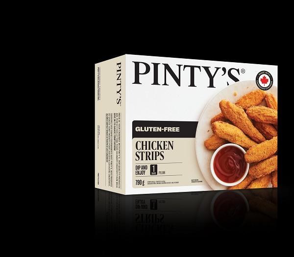 Pinty's Gluten Free Chicken Strips Breaded Fully Cooked - w/Plum Sauce - 790g (6) (63591)
