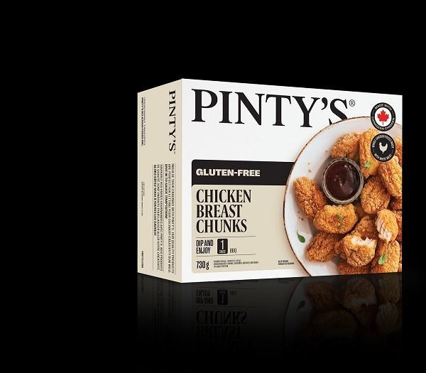 Pinty's Gluten Free Chicken Breast Chunks Uncooked- w/BBQ Sauce - 730g (6) (63593)