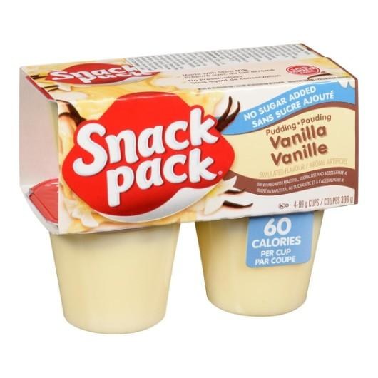 Snack Pack Vanilla Pudding No Sugar Added - 4/PACK (12)(41402)