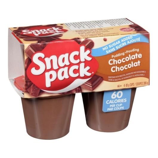 Snack Pack Chocolate Pudding No Sugar Added - 4/PACK (12)(41401)