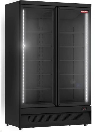 New Air NGF-49-HB 49" Two Glass Door Reach-In All Black Freezer with 702L Capacity - 115V, 9.7A