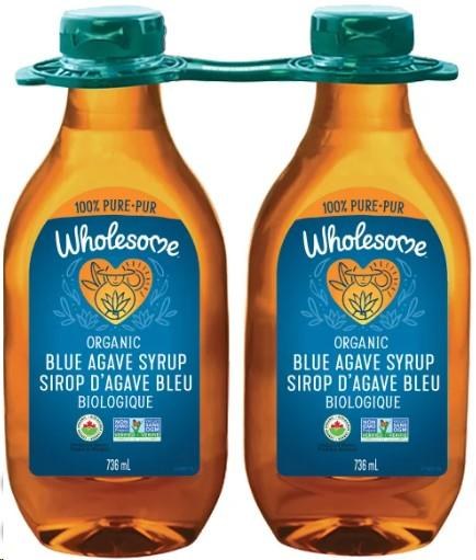 Wholesome Organic Blue Agave Syrup, 2 Ã— 736 mL