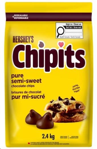Hersheyâ€™s Chipits Pure Semi-Sweet Chocolate Chips - 2.4 kg - SOLD BY EACH - (1) (90190)