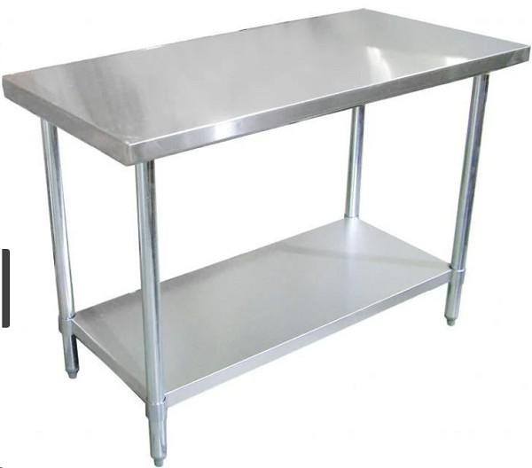 Work Table, 72"W x 18"D x 34"H, 18/430 SS flat (47723)