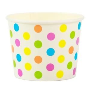 Hy Pax 12oz Sundae Bowl, Rainbow Polka Dot - 1000/CS - SOLD BY CASE - (1) (01581) (HPE-PBWL12-PDT)