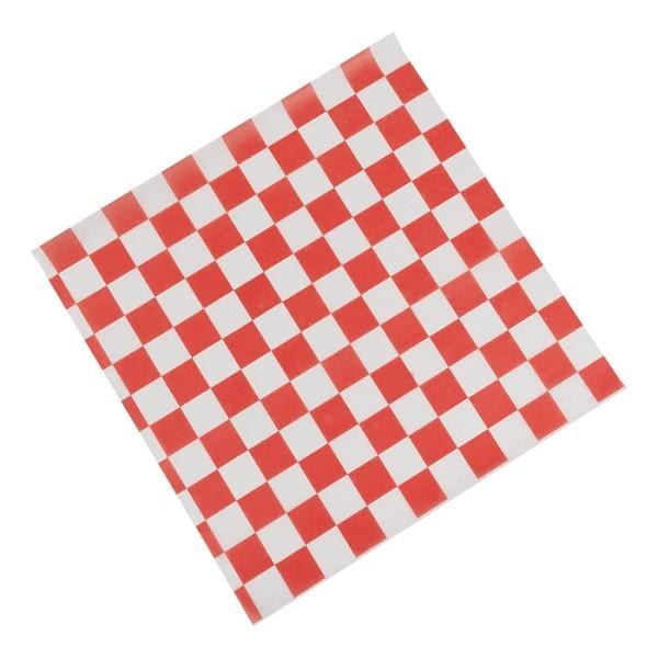 Hy Pax Red Checkered Basket Liners, 12" x 12" - 1000/CS - SOLD BY CASE - (1) (02202) (HPE-BSKLN-1212-RED)