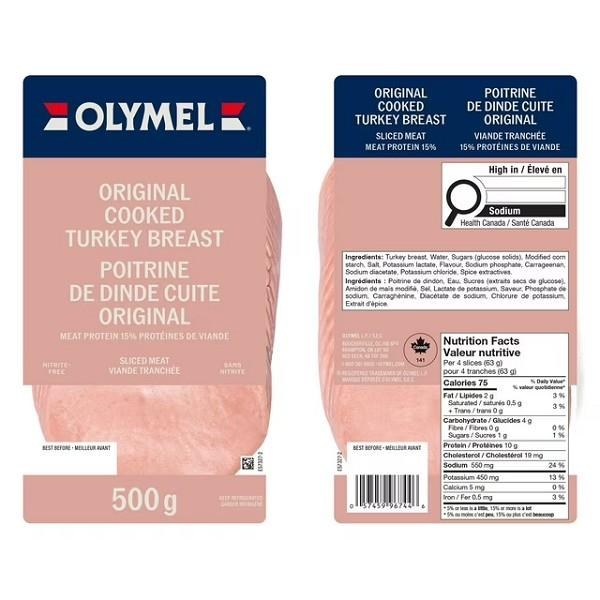FRESH - Olymel Ready To Eat Sliced Turkey Breast Roast - 500g x 6/CS - SOLD BY CASE - (1) (8108677)
