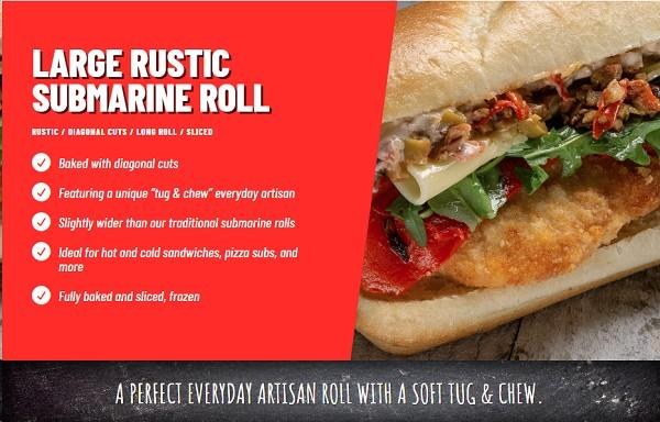 Costanzo's Large Rustic Sub Roll - 32/CASE