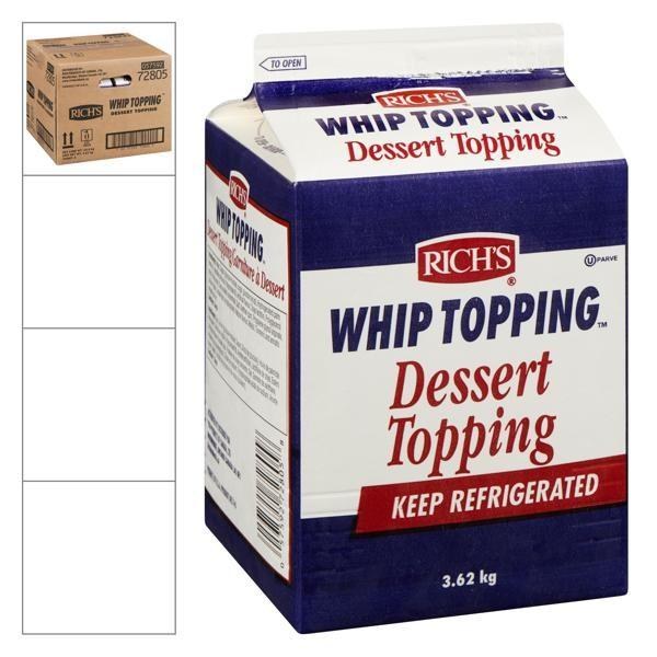 Rich's Ready To Whip Liquid Dessert Topping - 4 x 3.62KG (72805)