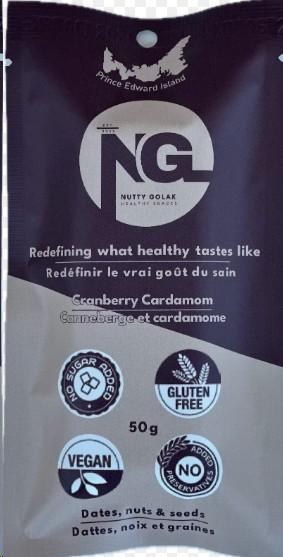 Nutty Golak Cranberry Cardamom Bar 50g - 48/BOX