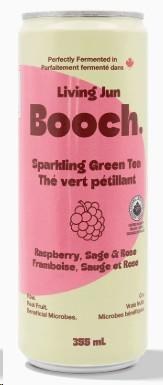 Booch. Sparkling Green Tea RASPBERRY, SAGE & ROSE 355ml Can - 12/CASE (75361)