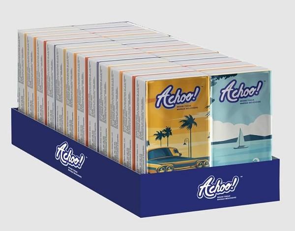 Achoo! Pocket Tissues Shelf Tray (Nordic Tiles) - 16 x 10ct (15200)