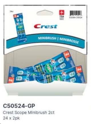 Gravity Pack - Crest Scope Minibrush - 2pk - 24/BOX - SOLD BY BOX - (1) (50524)