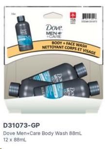 Gravity Pack - Dove Men+Care Body & Face Wash - 88mL - 12/BOX - SOLD BY BOX - (1) (06009)
