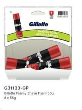 Gravity Pack - Gillette Foamy Regular Shave Foam - 56g  - 8/BOX - SOLD BY BOX - (1) (31133)