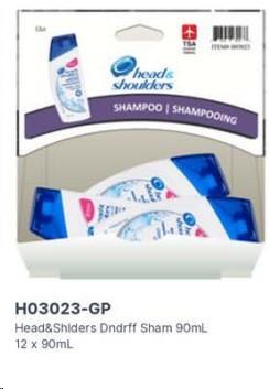 Gravity Pack - Head & Shoulders Dandruff Shampoo - 90mL - 12/BOX - SOLD BY BOX - (1) (03023)