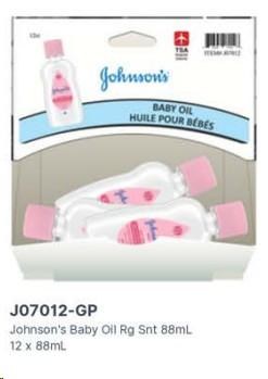 Gravity Pack - Johnson's Baby Oil Regular Scent - 88mL - 12/BOX - SOLD BY BOX - (1) (07012)