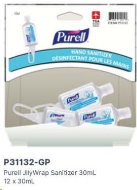 Gravity Pack - Purell Original Hand Sanitizer w/ Jelly Wrap - 30mL - 12/BOX - SOLD BY BOX - (1) (31132)