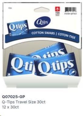 Gravity Pack - Q-Tips Travel Size - 30ct - 12/BOX - SOLD BY BOX - (1) (07025)