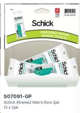 Gravity Pack - Schick Xtreme2 Men's Razors - 2pk - 12/BOX - SOLD BY BOX - (1) (07091)