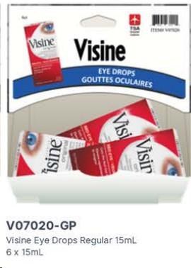 Gravity Pack - Visine Eye Drops Regular - 15mL - 6/BOX - SOLD BY BOX - (1) (07020)