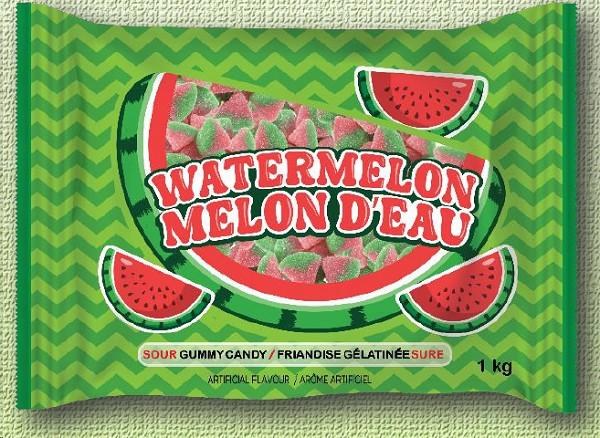 Gummy Zone Sour Watermelon Slices - 1KG - SOLD BY EACH - (12) (49702)
