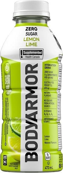 BOTTLE - Bodyarmor Zero Sugar Lemon Lime - 12 x 473mL - SOLD BY CASE (01352)