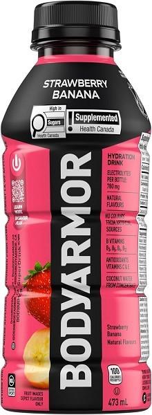 BOTTLE - Bodyarmor SuperDrink Strawberry Banana - 12 x 473mL - SOLD BY CASE (01231) (412611)