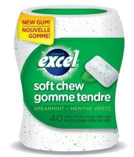 Wrigley Excel Bottle Soft Chew Spearmint Gum 40pc - 6/BOX (4) (23143)