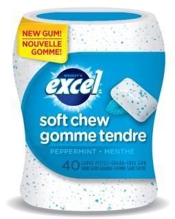 Wrigley Excel Bottle Soft Chew Peppermint Gum 40pc - 6/BOX (4) (47133)