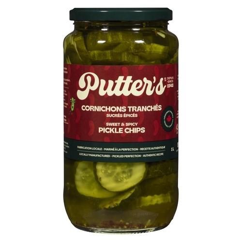 Putter's Sweet & Spicy Pickle Chips - 1L (12) (02017)