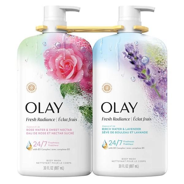 Olay Fresh Radiance Body Wash, 2 Scents (Rose, Lavender) - 2 x 887mL - SOLD BY PKG (26315)