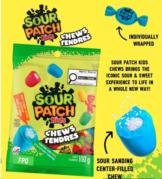 Mondelez Sour Patch Kids Chews Peg Bag - 100g (12) (01940)