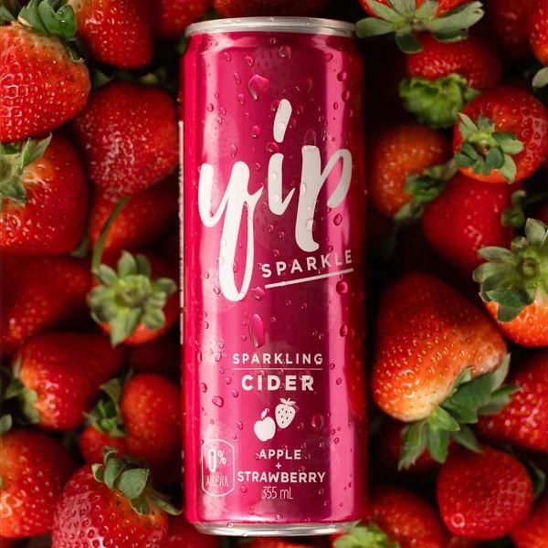 YIP N/A Sparkle Apple Strawberry Cider - 355mL x 24/CS - SOLD BY CASE (XXXXX)