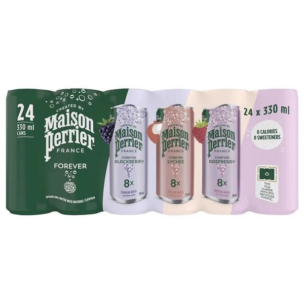 CAN - Maison Perrier Forever Sparkling Water - Berry Variety - 330mL x 24/CS - SOLD BY CASE (XXXXX)