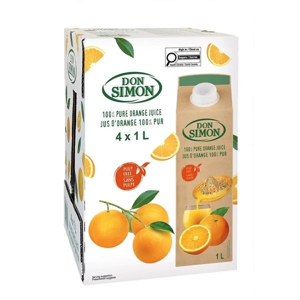 REFRIGERATED - Don Simon 100% Pure Orange Juice, 4 x 1L (XXXXX)