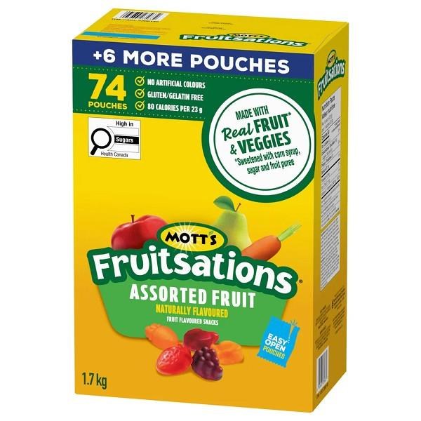 Mottâ€™s Fruitsations, Fruit Flavoured Snacks, 74 Ã— 23g (23563)