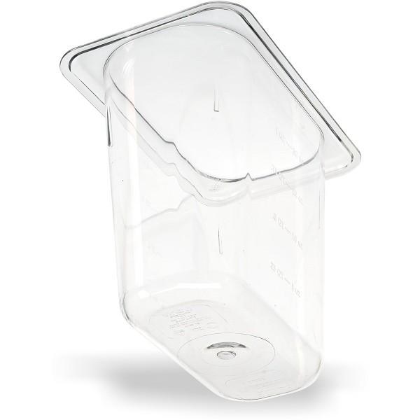 Carlisle Clear Plastic Insert, Cold Food Pan, 6" Deep, 1/9 Size (86332)