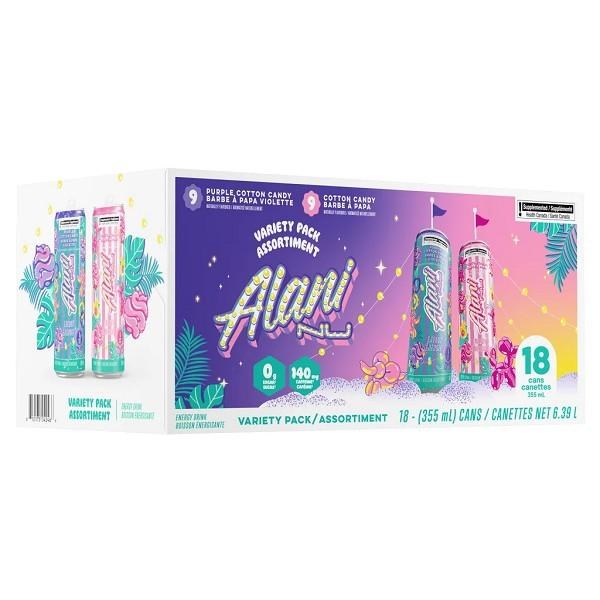 Alani NU Energy Drink Cotton Candy Variety, 355 mL 18-pack (04246)