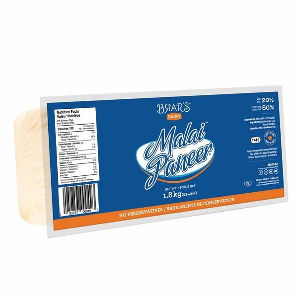 REFRIGERATED - Brar's Malai Paneer 1.87 Kg(00050)