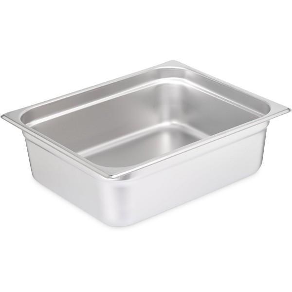 DuraPan Light Gauge Stainless Steel Steam Table Hotel Pan 1/2 Size, 4" Deep - 1/EACH (607124) (34727)
