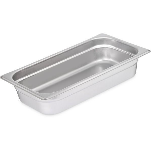 DuraPan Light Gauge Stainless Steel Steam Table Hotel Pan 1/3 Size, 2.5" Deep - 1/EACH (607132) (35018)