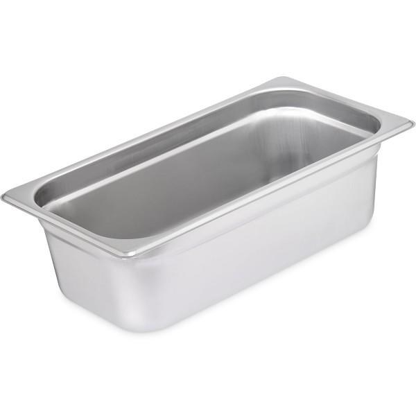 DuraPan Light Gauge Stainless Steel Steam Table Hotel Pan 1/3 Size, 4" Deep - 1/EACH (607134) (35115)