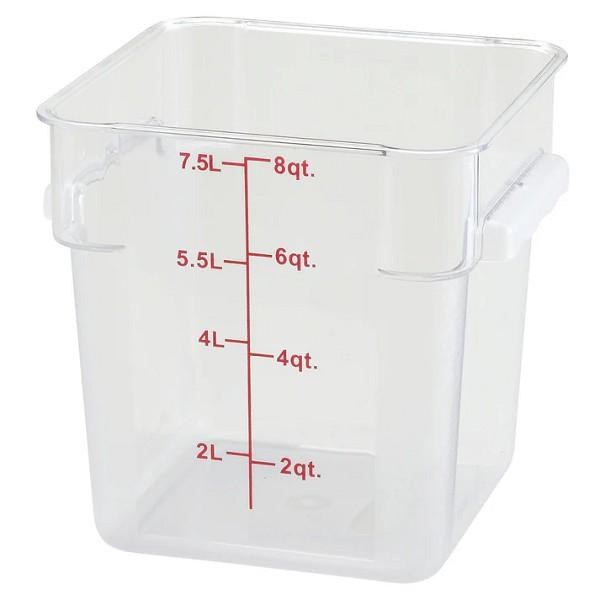 Winco Food Container 8QT Square Clear - 1/EACH (PCSC-8C)