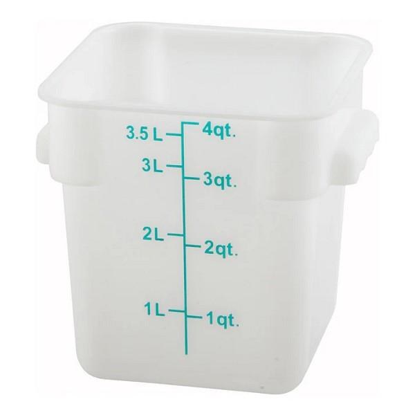Winco Food Container 4QT Square Translucent - 1/EACH (PTSC-4)