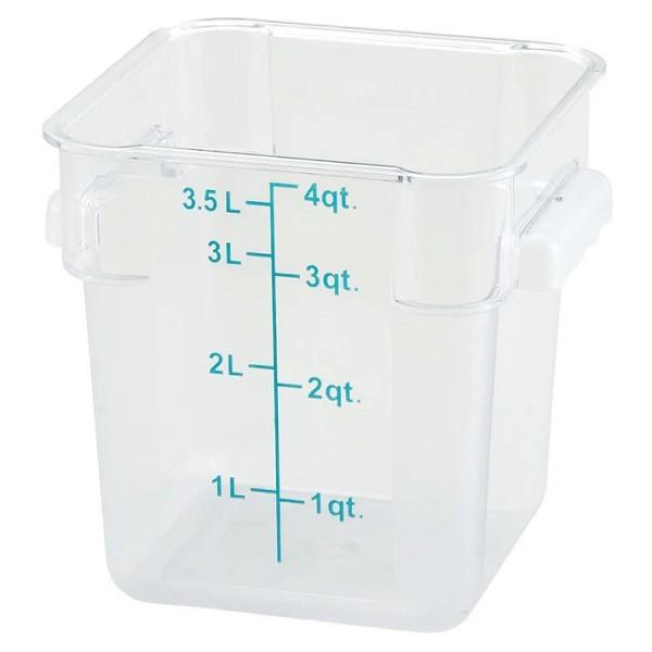 Winco Food Container 4QT Square Clear - 1/EACH (PCSC-4C)