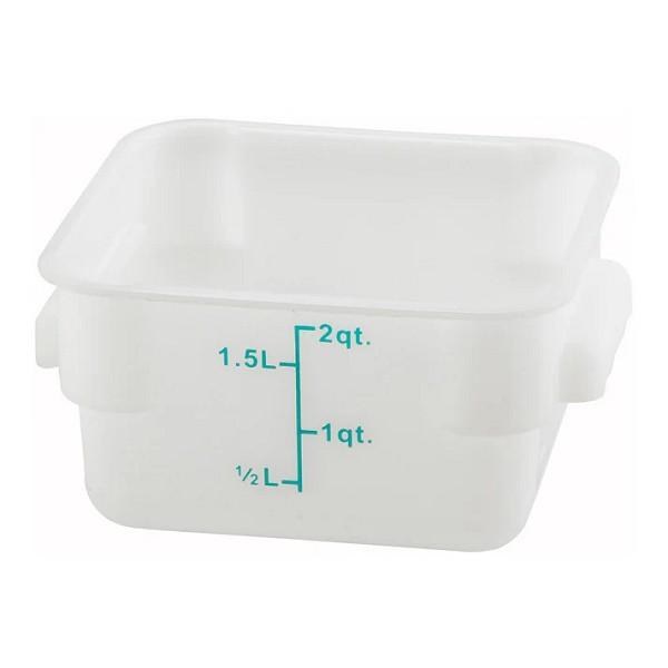 Winco Food Container 2QT Square Translucent - 1/EACH (PTSC-2)