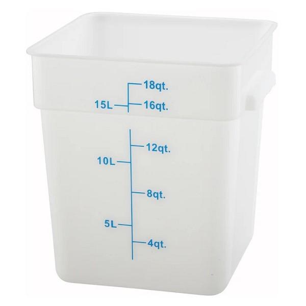 Winco Food Container 18QT Square Translucent - 1/EACH (PTSC-18)